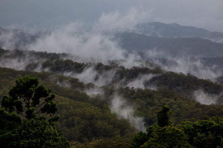 Misty over hills