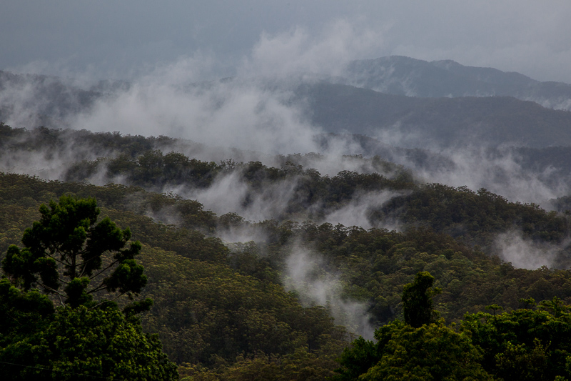Misty over hills